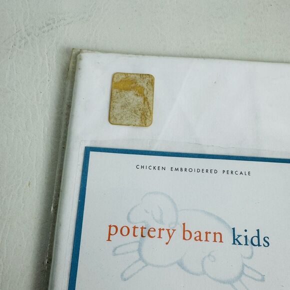 Pottery Barn Kids Chicken Embroidered Percale Crib Sham Nursery Cotton New - Picture 3 of 5